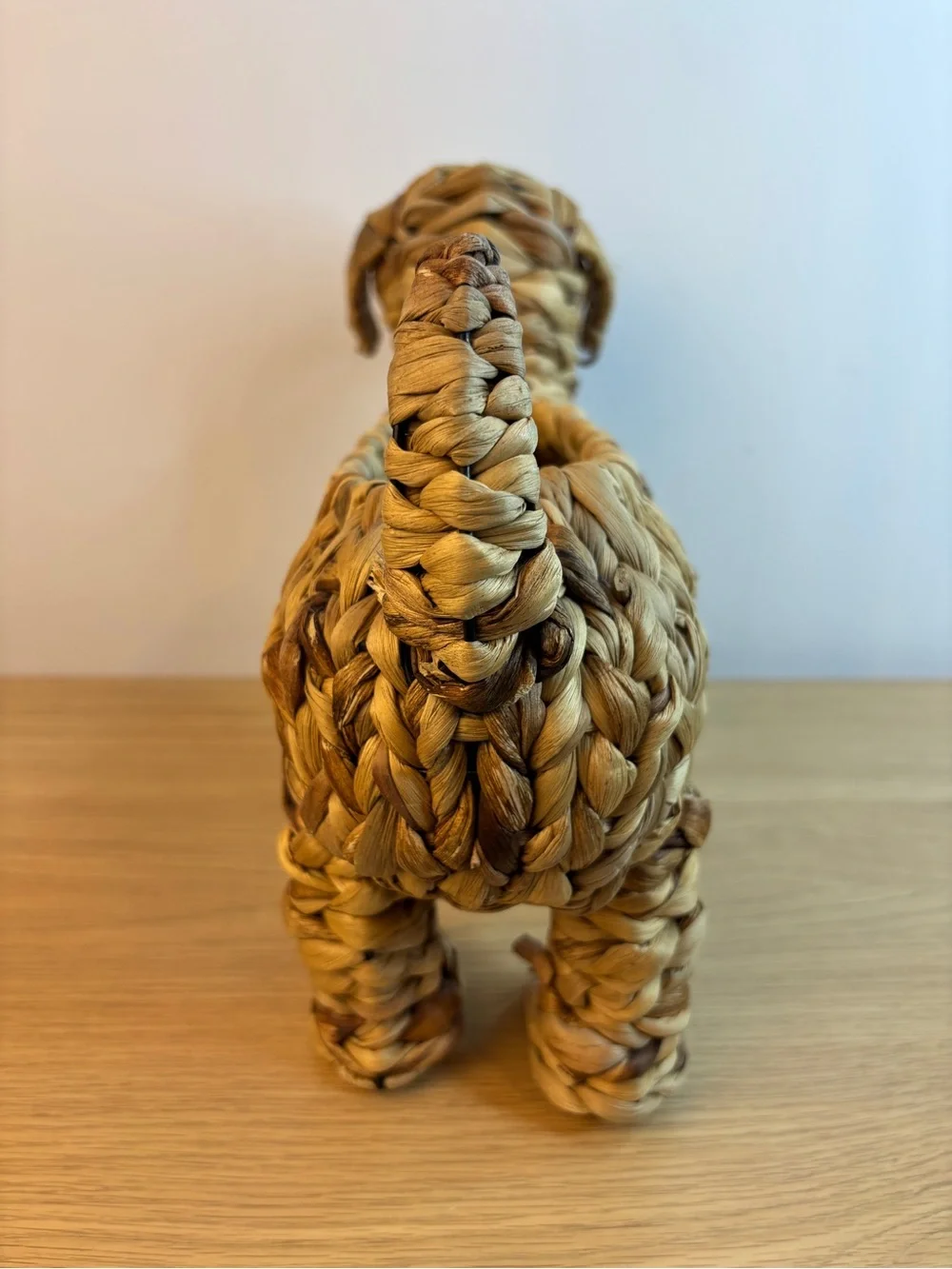 Doxy Dachshund Woven Hyacinth Grass Basket Planter / Storage